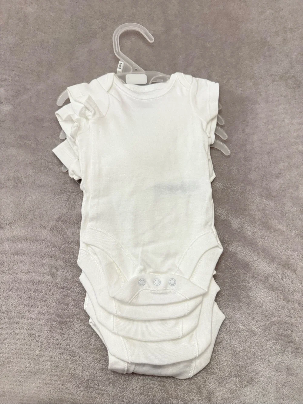 Bundles Baby Place 5 Pack White Newborn Bodysuits 100% Cotton NWT